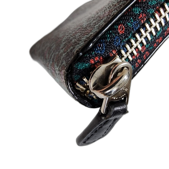 COACH Cornflower Blue Floral Accordion Zip Wallet - Picture 9 of 9